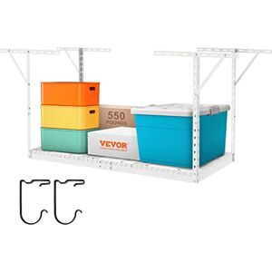 VEVOR Overhead Garage Storage Rack, 36x72 inch Garage Ceiling Storage Racks, Heavy Duty Adjustable Cold Rolled Steel Racks for Garage Storage, Organization, 550 lbs Load Capacity, 22''-40", White VEVOR Overhead Garage Storage Rack, 36x72 inch Garage Ceiling Storage Racks, Heavy Duty Adjustable Cold Rolled Steel Racks for Garage Storage, Organization, 550 lbs Load Capacity, 22''-40", White