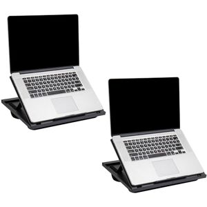 Mind Reader Adjustable Portable 8 Position Lap Top Desk with Built in Cushions, 2 Pack, Black Mind Reader Adjustable Portable 8 Position Lap Top Desk with Built in Cushions, 2 Pack, Black