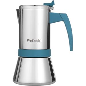 WECOOK! Stainless Steel Moka Pot 18/10 for Induction 4 Cups – Espresso Maker – Soft-Touch Bakelite Handle – Nickel Safety Valve – Measuring Spoon Included WECOOK! Stainless Steel Moka Pot 18/10 for Induction 4 Cups – Espresso Maker – Soft-Touch Bakelite Handle – Nickel Safety Valve – Measuring Spoon Included