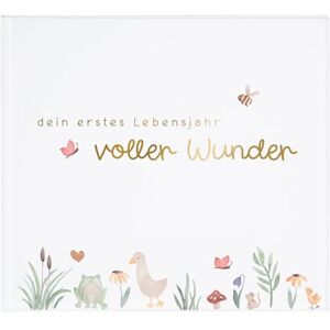 Goldbuch 513 Baby Diary Full of Wonder Meadow White Memory Album with 100 Illustrated Pages, Cover with Gold Embossing and Meadow Motif, Memory Album, Baby Album Approx. 24.5 x 22.5 x 3.5 cm Goldbuch 513 Baby Diary Full of Wonder Meadow White Memory Album with 100 Illustrated Pages, Cover with Gold Embossing and Meadow Motif, Memory Album, Baby Album Approx. 24.5 x 22.5 x 3.5 cm