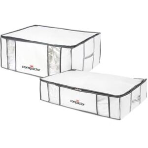 Compactor Space Saver Vacuum Pack Storage Set, Includes 2 Semi Rigid Vacuum Storage Boxes and 2 Extra Flat Vacuum Bags, Assorted Sizes, RAN7678 Compactor Space Saver Vacuum Pack Storage Set, Includes 2 Semi Rigid Vacuum Storage Boxes and 2 Extra Flat Vacuum Bags, Assorted Sizes, RAN7678