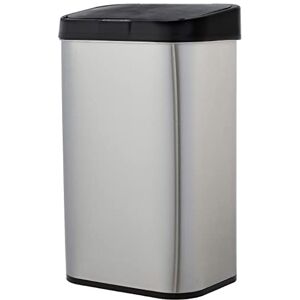 Amazon Basics Rectangular Stainless Steel 60L Dustbin with Hands-Free Motion Sensor, Black, Silver Amazon Basics Rectangular Stainless Steel 60L Dustbin with Hands-Free Motion Sensor, Black, Silver