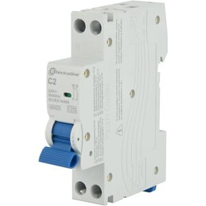 Electraline 87000 Circuit Breaker 2A, C Curve (Optimum Protection Against Overcurrent and Short Circuits), 1P+N, 4.5kA, 240V, CE, KEMA-KEUR, and UKCA Certified Electraline 87000 Circuit Breaker 2A, C Curve (Optimum Protection Against Overcurrent and Short Circuits), 1P+N, 4.5kA, 240V, CE, KEMA-KEUR, and UKCA Certified
