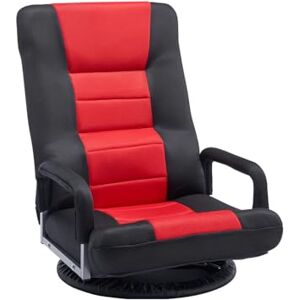 VEVOR Swivel Floor Gaming Chair with Armrests, 360-Degree Rotating Floor Chair with 6 Adjustable Position Folding Backrest and Lumbar Support, Folding Video Reclining Sofa for TV Reading, Red Black VEVOR Swivel Floor Gaming Chair with Armrests, 360-Degree Rotating Floor Chair with 6 Adjustable Position Folding Backrest and Lumbar Support, Folding Video Reclining Sofa for TV Reading, Red Black