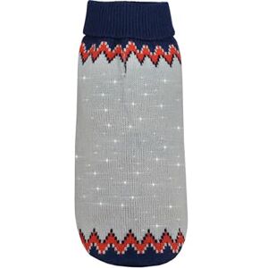 Record Marzipan Dog Sweater with High Neck, Back Length 35 cm. Warm Sweater for Dogs with Metallic Texture for Optimal Comfort and Elegant Style Grey, S Record Marzipan Dog Sweater with High Neck, Back Length 35 cm. Warm Sweater for Dogs with Metallic Texture for Optimal Comfort and Elegant Style Grey, S