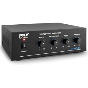 Pyle Compact Mini Home Power Amplifier 60W Smart Small Indoor Audio Stereo Receiver w/RCA, 2 Microphone IN, 25/70 Volt Outputs, LED, Input Selector, For PA, Amplified Speaker Sound System Pyle Compact Mini Home Power Amplifier 60W Smart Small Indoor Audio Stereo Receiver w/RCA, 2 Microphone IN, 25/70 Volt Outputs, LED, Input Selector, For PA, Amplified Speaker Sound System
