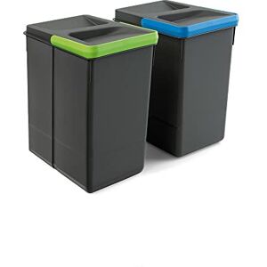 Emuca , waste sorting cut-out base, set of 2 bins height 266mm with 7 litres capacity, Grey, H 266 mm (2x7L) Emuca , waste sorting cut-out base, set of 2 bins height 266mm with 7 litres capacity, Grey, H 266 mm (2x7L)