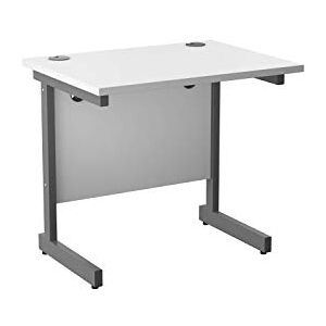 Office Hippo Heavy Duty Rectangular Cantilever Desk + Integrated Cable Ports, Home or Office PC Desk, 5 Yr Warranty White Frame/White Top, 80cm x 60cm Office Hippo Heavy Duty Rectangular Cantilever Desk + Integrated Cable Ports, Home or Office PC Desk, 5 Yr Warranty White Frame/White Top, 80cm x 60cm