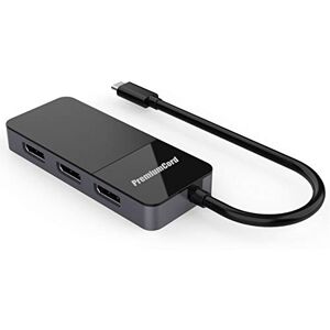 PremiumCord MST Adapter USB-C (DP 1.4) to 3X DisplayPort 1.4 for Monitors up to 8K @ 60Hz (Three Times 4K), Extended + Mirror + Duplicate Modes, Black, ku31dp08 PremiumCord MST Adapter USB-C (DP 1.4) to 3X DisplayPort 1.4 for Monitors up to 8K @ 60Hz (Three Times 4K), Extended + Mirror + Duplicate Modes, Black, ku31dp08
