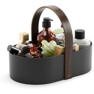 Umbra Organiser, Caddy with Removable Divider for Cosmetics, Office Supplies and More, Wood, Black/Walnut, Small Umbra Organiser, Caddy with Removable Divider for Cosmetics, Office Supplies and More, Wood, Black/Walnut, Small