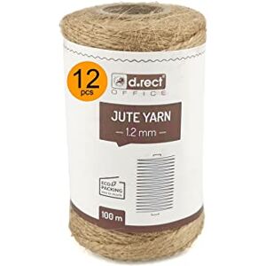 D.RECT 100m Natural Brown Jute Twine Pack of 12 1.2mm Thick For Packaging, DIY, Arts, Crafts, Floristry, Decoration D.RECT 100m Natural Brown Jute Twine Pack of 12 1.2mm Thick For Packaging, DIY, Arts, Crafts, Floristry, Decoration