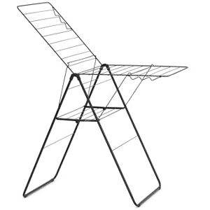 Brabantia HangOn Laundry Drying Rack (20m / Matt Black) Compact, Foldaway, Adjustable Indoor Stainless Steel Clothes Horse Brabantia HangOn Laundry Drying Rack (20m / Matt Black) Compact, Foldaway, Adjustable Indoor Stainless Steel Clothes Horse