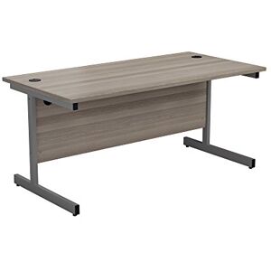 Office Hippo Heavy Duty Rectangular Cantilever Desk, Home or Office Use, with Integrated Cable Ports Silver Frame/Grey Oak Top, 140cm x 80cm Office Hippo Heavy Duty Rectangular Cantilever Desk, Home or Office Use, with Integrated Cable Ports Silver Frame/Grey Oak Top, 140cm x 80cm