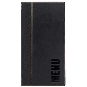Securit Trendy Long Range Menu Holder with 1 Double Insert, Black Securit Trendy Long Range Menu Holder with 1 Double Insert, Black