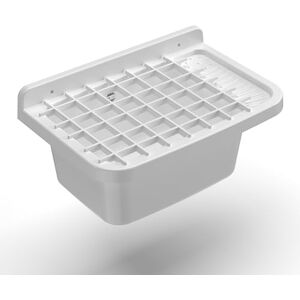 Adventa PP Resin Bowl with Grid, Wall mounting, with Siphon and Waste, Resistant to acids of Common use, Laundry, Garage, Outdoor, 50L x 35D x 24H cm, White, 50x35x24 Adventa PP Resin Bowl with Grid, Wall mounting, with Siphon and Waste, Resistant to acids of Common use, Laundry, Garage, Outdoor, 50L x 35D x 24H cm, White, 50x35x24