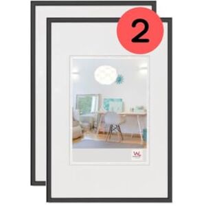 walther design Picture Frame Black 20 x 30 cm Twin Pack, New Lifestyle Plastic Frame KV030BD walther design Picture Frame Black 20 x 30 cm Twin Pack, New Lifestyle Plastic Frame KV030BD