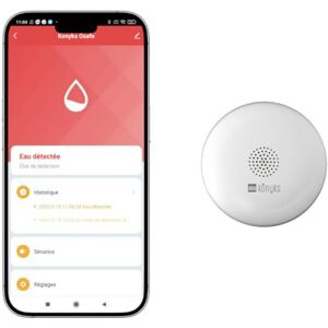 Konyks Osafe WiFi 2.4 GHz Bluetooth Connected Water Leak and Flood Detector Compatible with Tuya Smart and Smartlife, 69 x 27.6 mm, IP67 Konyks Osafe WiFi 2.4 GHz Bluetooth Connected Water Leak and Flood Detector Compatible with Tuya Smart and Smartlife, 69 x 27.6 mm, IP67