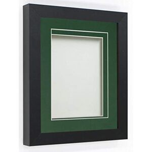 Frame Company Rickman Box Frame Black with Bottle Green Mount, 12x10 for 9x7 inch Frame Company Rickman Box Frame Black with Bottle Green Mount, 12x10 for 9x7 inch
