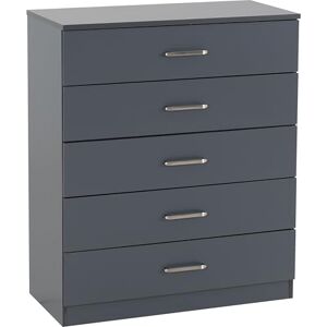 Seconique Dakota 5 Drawer Chest in Dark Grey Seconique Dakota 5 Drawer Chest in Dark Grey