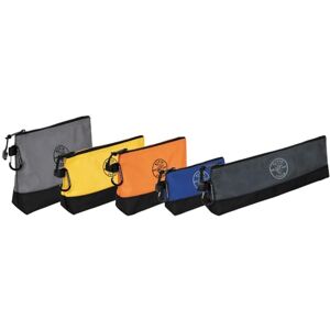KLEIN TOOLS 55569 Stand-Up Zipper Bag Tool Pouch with Carabiners, Reinforced Gusseted Bottoms, Water Resistant 1680d, Multi-Size 5-Pack KLEIN TOOLS 55569 Stand-Up Zipper Bag Tool Pouch with Carabiners, Reinforced Gusseted Bottoms, Water Resistant 1680d, Multi-Size 5-Pack