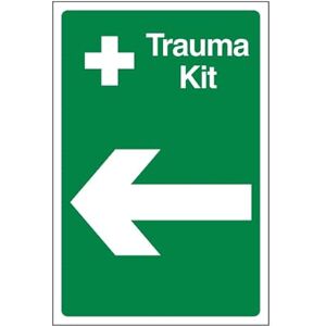 BLEEDSAVE Trauma Kit Arrow Left 200 x 300 mm 3mm Brushed Aluminium Composite Safety Sign BLEEDSAVE Trauma Kit Arrow Left 200 x 300 mm 3mm Brushed Aluminium Composite Safety Sign