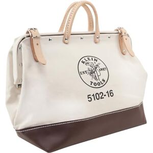 KLEIN TOOLS Tool Bag, Canvas Tote for Hand Tools is Heavy Duty Organizer with Steel Frame Mouth 5102-16 KLEIN TOOLS Tool Bag, Canvas Tote for Hand Tools is Heavy Duty Organizer with Steel Frame Mouth 5102-16
