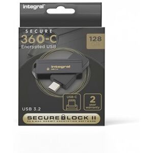Integral Secure 360-C 128GB Software Encrypted USB Flash Drive USB-C Connector 256-bit AES encryption Compatible with Mac, MacBook, PC, laptop Integral Secure 360-C 128GB Software Encrypted USB Flash Drive USB-C Connector 256-bit AES encryption Compatible with Mac, MacBook, PC, laptop