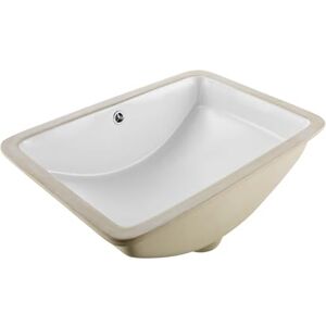 VEVOR Undermount Bathroom Sink, 20.87 x 14.76 Inch Rectangular White Ceramic Vessel Sink with Overflow Hole, Under Counter Drop in Modern Lavatory Vanity Bath Wash Bowl Basin, Rectangle Small Space VEVOR Undermount Bathroom Sink, 20.87 x 14.76 Inch Rectangular White Ceramic Vessel Sink with Overflow Hole, Under Counter Drop in Modern Lavatory Vanity Bath Wash Bowl Basin, Rectangle Small Space