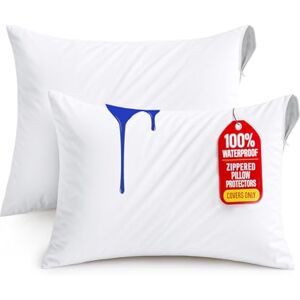 Utopia Bedding Waterproof Zippered Pillow Protectors (White, Pack of 2 33 x 46 cm) Utopia Bedding Waterproof Zippered Pillow Protectors (White, Pack of 2 33 x 46 cm)
