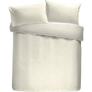 Laurence Llewelyn-Bowen Duvet Cover Set, 100% Recycled Polyester, King Size 230x220cm, Cream, Geometric Jacquard Pattern with Plain Reverse, 2 Pillowcases Laurence Llewelyn-Bowen Duvet Cover Set, 100% Recycled Polyester, King Size 230x220cm, Cream, Geometric Jacquard Pattern with Plain Reverse, 2 Pillowcases