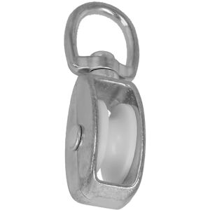 Amig Single Pulley with Swivel Grommet Model 630 With White Plastic Wheel For Indoor and Outdoor Measures 9 x 40 mm Steel Zinc Plated Finish Not Suitable for Lifting Work Amig Single Pulley with Swivel Grommet Model 630 With White Plastic Wheel For Indoor and Outdoor Measures 9 x 40 mm Steel Zinc Plated Finish Not Suitable for Lifting Work