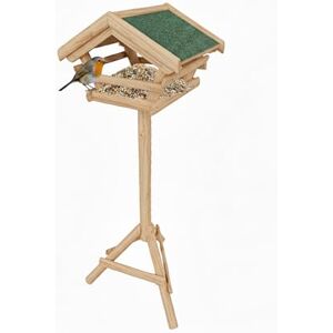 Relaxdays Bird Feeder with Stand, Weatherproof Asphalt Roof, Garden, Balcony & Patio, Birdhouse, Pine Wood, Natural, 80%, 103 x 37 x 28 cm Relaxdays Bird Feeder with Stand, Weatherproof Asphalt Roof, Garden, Balcony & Patio, Birdhouse, Pine Wood, Natural, 80%, 103 x 37 x 28 cm