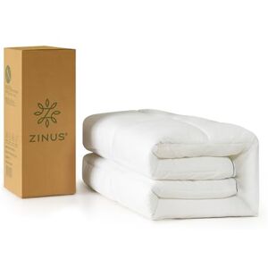 Zinus Bamboo Mattress Topper 135 x 190 cm – Pillowtop 5 cm Quilted Cover – Machine Washable Mattress Cover – Hypoallergenic, Breathable and Soft – For Comfort and Quality Sleep Zinus Bamboo Mattress Topper 135 x 190 cm – Pillowtop 5 cm Quilted Cover – Machine Washable Mattress Cover – Hypoallergenic, Breathable and Soft – For Comfort and Quality Sleep