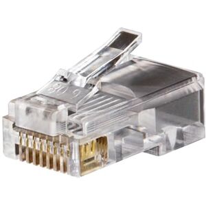 KLEIN TOOLS VDV826-611 RJ45 Connectors, Cat5e Modular Data Plugs with 3-pronged Contact for Solid or Stranded Conductors, 100-Pack KLEIN TOOLS VDV826-611 RJ45 Connectors, Cat5e Modular Data Plugs with 3-pronged Contact for Solid or Stranded Conductors, 100-Pack