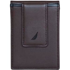 Nautica Men's Pop Color Leather Front Pocket Wallet, Black/Brown, One Size Nautica Men's Pop Color Leather Front Pocket Wallet, Black/Brown, One Size