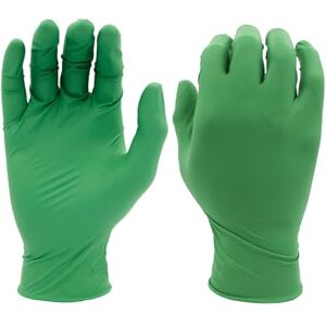 SHOWA 6110PF Disposable Biodegradable Nitrile Powder Free Work Glove, 240mm long, .1mm thick, Green, M SHOWA 6110PF Disposable Biodegradable Nitrile Powder Free Work Glove, 240mm long, .1mm thick, Green, M