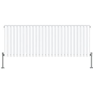 NRG White Oval Radiator Horizontal 600x1593mm Double Panel Central Heating Perfect for Bathrooms Kitchen Living Room NRG White Oval Radiator Horizontal 600x1593mm Double Panel Central Heating Perfect for Bathrooms Kitchen Living Room