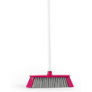 Kleeneze KL076113EU7 2 in 1 Sweeping Brush – Foam Brush with 130 cm Handle, Soft Bristles and Foam Barrier for Dust and Pet Hair, Hard Floor Cleaner, Rubber Edge for Non-Scratch Cleaning, Pink/Grey Kleeneze KL076113EU7 2 in 1 Sweeping Brush – Foam Brush with 130 cm Handle, Soft Bristles and Foam Barrier for Dust and Pet Hair, Hard Floor Cleaner, Rubber Edge for Non-Scratch Cleaning, Pink/Grey