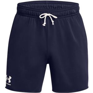 Under Armour Men's Rival Terry 6in Short, Lightweight Men's Gym Gear for Training and Warm Ups, Versatile Sports Shorts with Pockets,Midnight Navy / / Onyx White,XS Under Armour Men's Rival Terry 6in Short, Lightweight Men's Gym Gear for Training and Warm Ups, Versatile Sports Shorts with Pockets,Midnight Navy / / Onyx White,XS