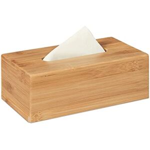 Relaxdays Bamboo Tissue Box 7.5 x 24 x 12 cm with Removable Bottom Natural Wooden Tissue Holder for Standard Tissue Paper and Wipes Boxes, Rectangular Tissue Dispenser, Natural Relaxdays Bamboo Tissue Box 7.5 x 24 x 12 cm with Removable Bottom Natural Wooden Tissue Holder for Standard Tissue Paper and Wipes Boxes, Rectangular Tissue Dispenser, Natural