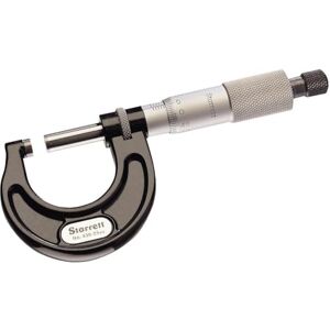 Starrett 436.1MXRL-25 Outside Micrometre, Ratchet Stop, Lock Nut, Carbide Faces, 0-25mm Range, 0.01mm Graduation, +/-0.002mm Accuracy Starrett 436.1MXRL-25 Outside Micrometre, Ratchet Stop, Lock Nut, Carbide Faces, 0-25mm Range, 0.01mm Graduation, +/-0.002mm Accuracy