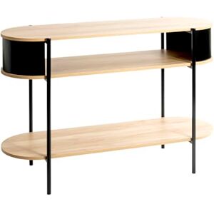 HAKU Möbel console, oak, black, metal, chipboard. Dimensions: W 110 x H 76 x D 39 cm. Style: Modern HAKU Möbel console, oak, black, metal, chipboard. Dimensions: W 110 x H 76 x D 39 cm. Style: Modern