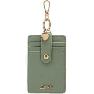 THUN Card Holder with Hook, Green Faux Leather Always with me Collection 7.5 x 11 cm THUN Card Holder with Hook, Green Faux Leather Always with me Collection 7.5 x 11 cm