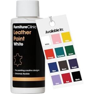 Furniture Clinic Leather Paint for Painting All Leathers: Footwear, Handbags, Clothing, etc. Flexible and Durable (White, 125ml) Furniture Clinic Leather Paint for Painting All Leathers: Footwear, Handbags, Clothing, etc. Flexible and Durable (White, 125ml)