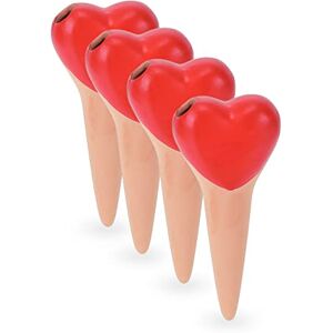 Relaxdays Clay Watering Spikes, Set of 4, Each 70 ml, Heart Design, for House Plants & Outdoor Pots, Terracotta/Red, 100% ceramic Relaxdays Clay Watering Spikes, Set of 4, Each 70 ml, Heart Design, for House Plants & Outdoor Pots, Terracotta/Red, 100% ceramic