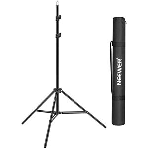 NEEWER Collapsible Metal Photography Light Stand with Inner Spring Cushion, 1/4" Screw, and Carrying Bag for Lights, Reflectors, Softboxes, Backgrounds – 6.2ft/1.9m, Black NEEWER Collapsible Metal Photography Light Stand with Inner Spring Cushion, 1/4" Screw, and Carrying Bag for Lights, Reflectors, Softboxes, Backgrounds – 6.2ft/1.9m, Black