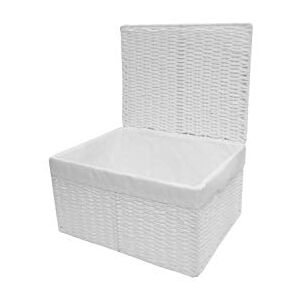 ARPAN White Paper Rope Woven Storage Xmas Hamper Basket Box With White Cloth Lining (Medium -W32.5xD24xH15cm) ARPAN White Paper Rope Woven Storage Xmas Hamper Basket Box With White Cloth Lining (Medium -W32.5xD24xH15cm)