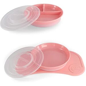 Twistshake Baby Tableware Set Mini + Divided Plate Baby Suction Plate + Baby Placemat (31x17cm) + Divided Plate BPA-Free Training Plate Pink Twistshake Baby Tableware Set Mini + Divided Plate Baby Suction Plate + Baby Placemat (31x17cm) + Divided Plate BPA-Free Training Plate Pink