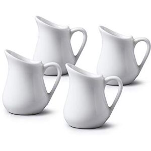 WM Bartleet & Sons 1750 TSET21 Set of 4 Mini Porcelain Traditional Bellied Small Individual Creamer Jug White, 20 milliliters WM Bartleet & Sons 1750 TSET21 Set of 4 Mini Porcelain Traditional Bellied Small Individual Creamer Jug White, 20 milliliters