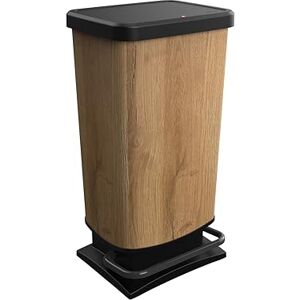 Rotho Paso Trash can 40l with pedal and lid, Plastic (PP) BPA-free, Wood, 40l (35.3 x 29.5 x 67.6 cm) Rotho Paso Trash can 40l with pedal and lid, Plastic (PP) BPA-free, Wood, 40l (35.3 x 29.5 x 67.6 cm)